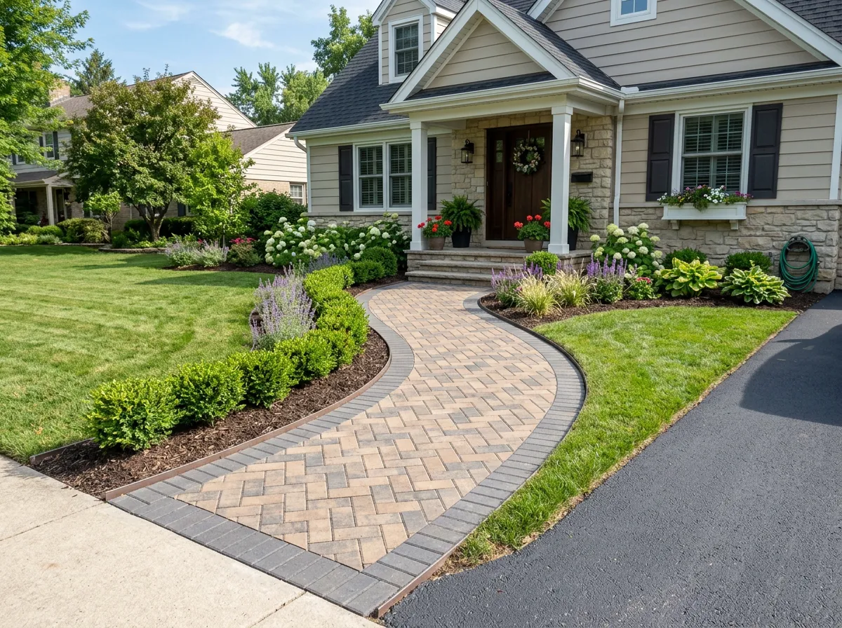 Outdoor paver pathway by Shaped Landscaping Charleston SC
