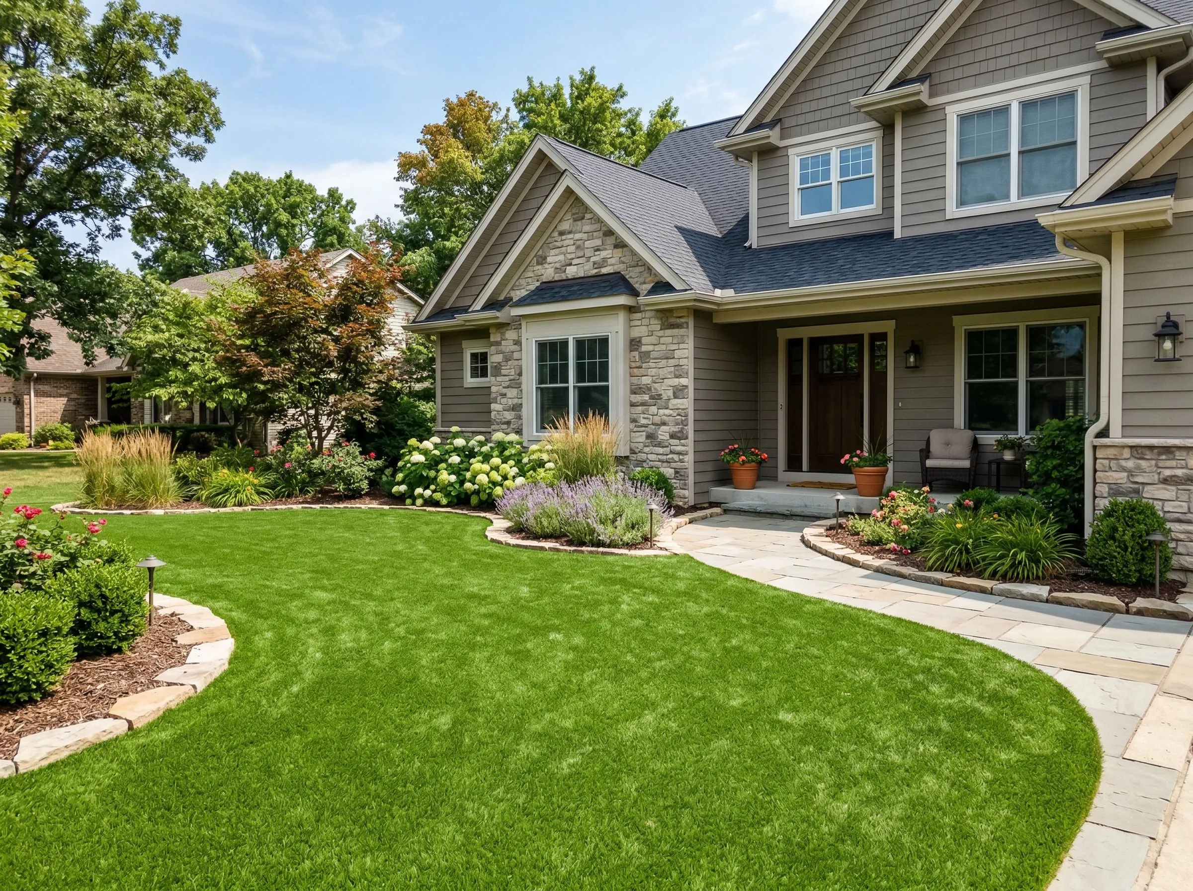 Native plant garden bed design at an Awendaw SC residence